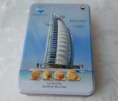 Burj al Arab baklava in a nice metal box from Dubai