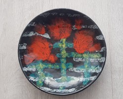 Bodrogkeresztúr wall plate, retro wall decoration - rose