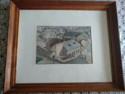 56*46 Cm Buda houses watercolor, recommend!