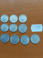 10 pieces of Hungarian 10 + 20 fils, all different year 47