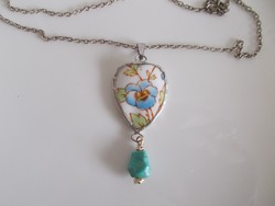 Handmade necklace made of royal albert porcelain using the tiffany technique