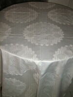 Beautiful huge snow-white damask tablecloth new
