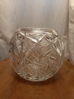 20cm large, beautifully polished, sparkling lead crystal sphere vase