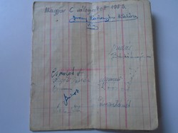 D195305 autograph signatures - soccer - Hungarian national team -1953- Hadgkuti, Csordás, Szigeti, Latos