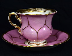 XIX. Baroque pink tea cup from Meissen, middle of Sz