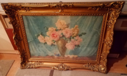 Komáromi Kacz Endréné - Rózsák Eozinos vázában - Akvarell