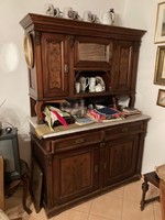 Sideboard, with intact marble top, German pewter, from the Count Széchenyi family (Nagycenk)