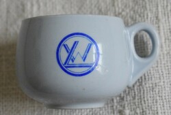 Zsolnay Pécs art-deco porcelain coffee cup, small mug 7 x 5.4 cm + handle o w l