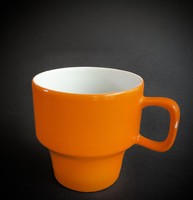 Hollóházi kávéscsésze narancssárga