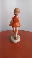 Retro craftsman glazed ceramic little girl figurine, marked /ceramic craftsman ksz/, 15 cm high