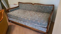 Neobaroque reupholstered sofa with bed linen holder