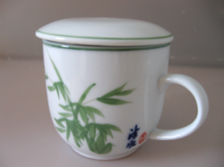 Chinese bamboo filter tea mug with lid