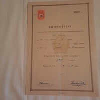 Képesített könyvelői bizonyítvány 1955  SZTÁLIN VASMŰ Oktatási Osztálya által kiállítva