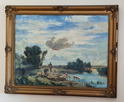 Large antique painting - unknown artist