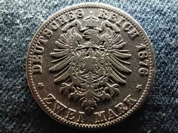 Német Államok Szabad Hanzaváros Hamburg .900 ezüst 2 Márka 1876 J (id64531)