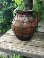 Large wire-wired earthenware pot tin silze