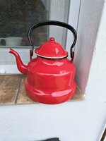 About 1.5 Liter enamel red, burgundy teapot teapot heritage antique nostalgia