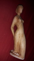 Gyönyörű művészi Art Noveau fa faragott női akt szobor 23 cm a képek szerint