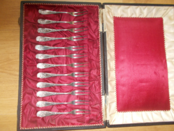 XIX: century silver-plated forks in a gift box 12 pcs