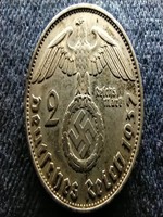 Németország Horogkeresztes .625 ezüst 2 birodalmi márka 1937 E RITKÁBB (id77057)