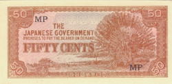 Malaya 1942 Japanese occupation 50 cents unc