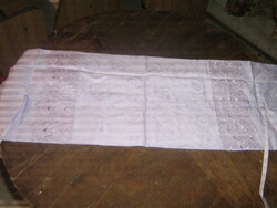 Beautiful vintage silk damask rose lace cylinder pillowcase