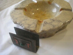 Huge heavy four correct ashtrays with rare +technoimpex fire enamel unique bronze match holder for sale