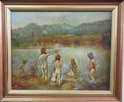 Bathers (marked by Bernáth Aurél) oil painting