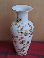 27 Cm.! Zsolnay, hand-painted flower pattern vase with rich gilding