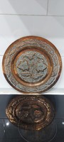 Copper Indian openwork Dussan decorated wall plate