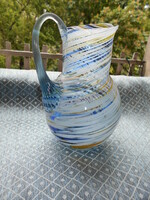 Jug made of antique multicolored glass with a special grass design