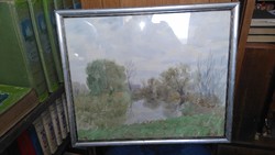 Old watercolor from 1945 signed szabó l. Under glass in original frame under glass unopened 54x45 cm