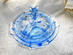 Kék színű  üveg  doboz-bonbonier