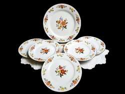 Marked flower pattern porcelain cake set 6+1 plates, bowls