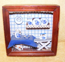 Doll furniture in a frame