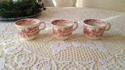 Old, royal tudor ware English faience cup 3 pcs.