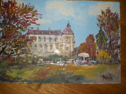 József Bánfi 1936 -, villa in Óbuda. A wonderful painting.