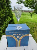 Szovjet ólomkristály pezsgőspohár készlet eredeti csomagolásban