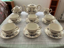 Zsolnay cornflower tea set - never used, beautiful display case condition