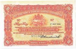 Hong Kong 100 Honkongi dollár 1904 REPLIKA