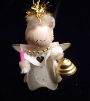 Retro angyalka karácsonyfadísz drót figura