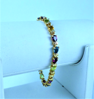 Magical 14k gold bracelet with amethyst, topaz, garnet, peridot and citrine stones!!!