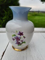 Hollóházi porcelán_ibolyás, színátmenetes váza