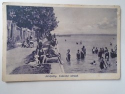 D195403 old postcard Révfülöp - Császta beach 1936