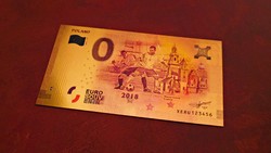 Aranyozott 0 euro souvenir bankjegy a 2018-as foci EB emlékére - Lengyelország