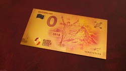 Gold-plated 0 euro souvenir banknote commemorating the 2018 soccer eub - Switzerland