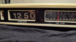 Rare retro radio clock with flip dial, rhythm, see: video