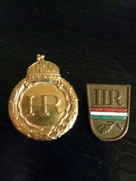 Horthy hadirokkant kitüntetések jelvény gomblyuk  2 db