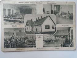 D195401 old postcard piece (Hajdú-Bihar, Berettyóújfalu) 1940s Miklós Horthy state folk school