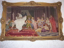 Large size, xx. No. Image made with the early tapestry technique, in a carved blonde frame